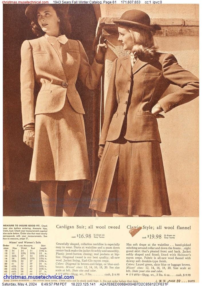 1943 Sears Fall Winter Catalog, Page 61