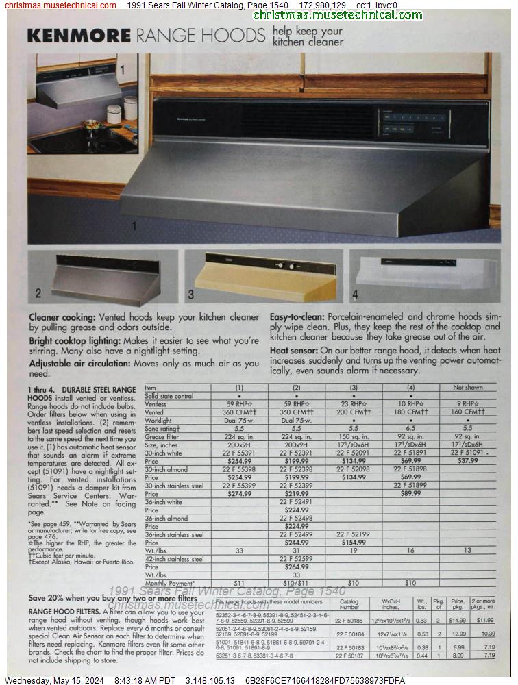 1991 Sears Fall Winter Catalog, Page 1540
