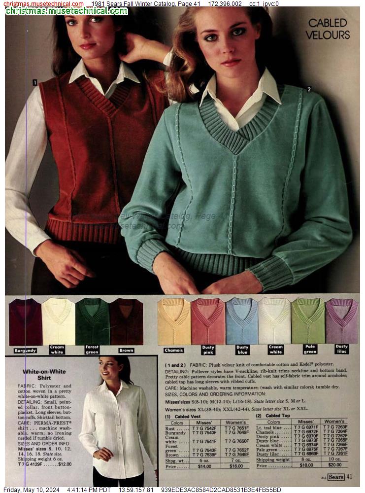 1981 Sears Fall Winter Catalog, Page 41