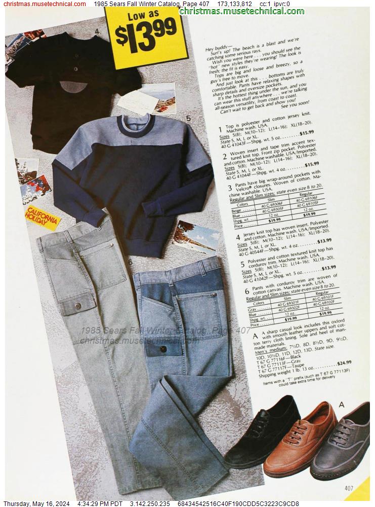 1985 Sears Fall Winter Catalog, Page 407