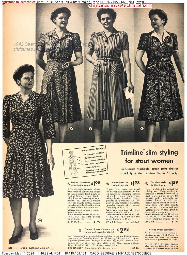 1942 Sears Fall Winter Catalog, Page 67