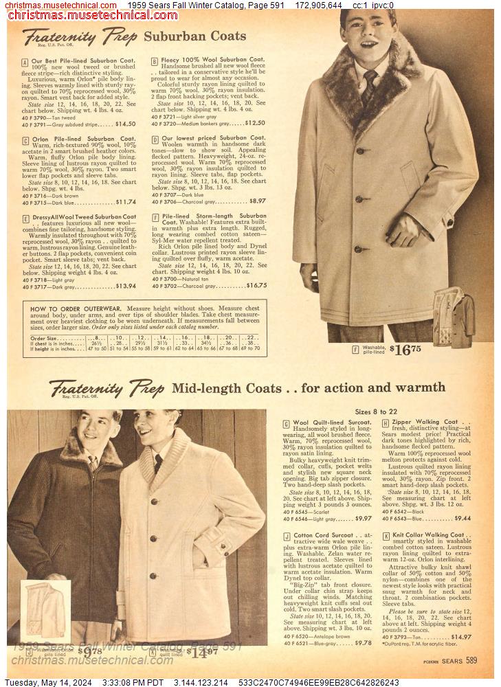 1959 Sears Fall Winter Catalog, Page 591