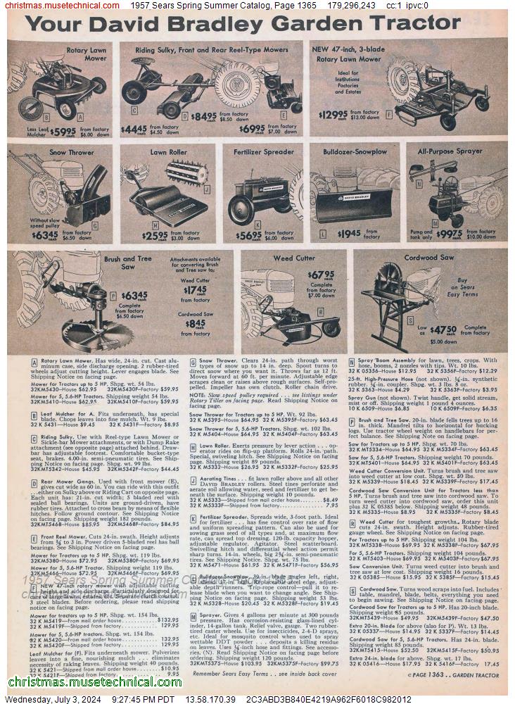1957 Sears Spring Summer Catalog, Page 1365