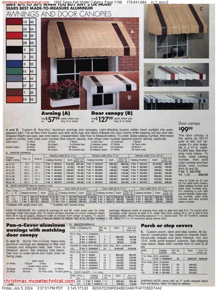 1992 Sears Fall Winter Catalog, Page 1196