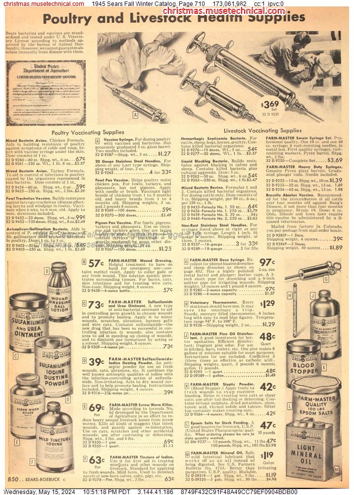 1945 Sears Fall Winter Catalog, Page 710