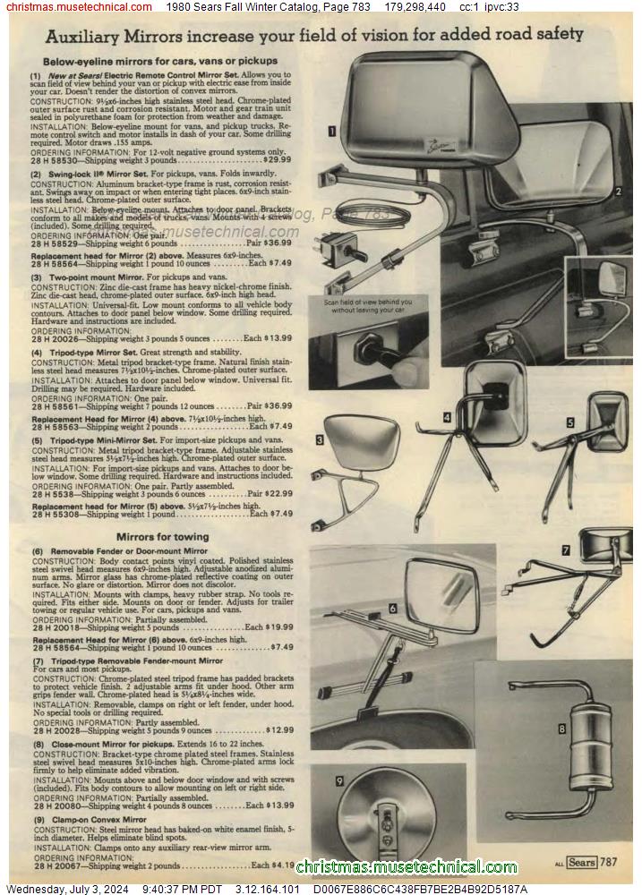 1980 Sears Fall Winter Catalog, Page 783