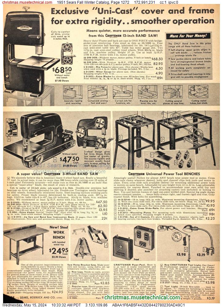 1951 Sears Fall Winter Catalog, Page 1272