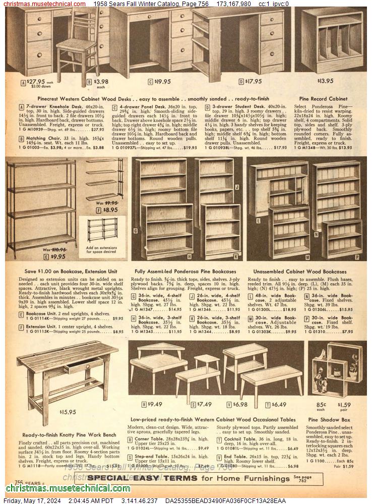 1958 Sears Fall Winter Catalog, Page 756