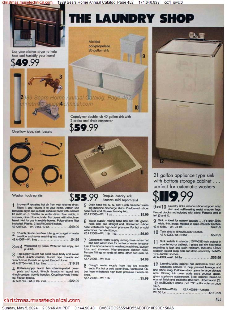 1989 Sears Home Annual Catalog, Page 452