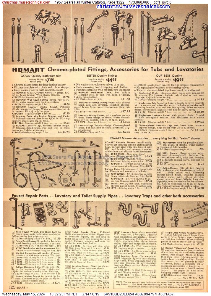 1957 Sears Fall Winter Catalog, Page 1322