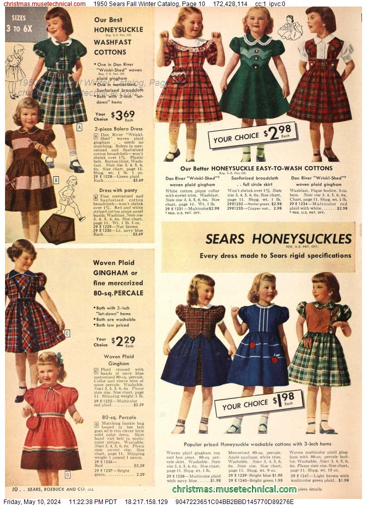 1950 Sears Fall Winter Catalog, Page 10