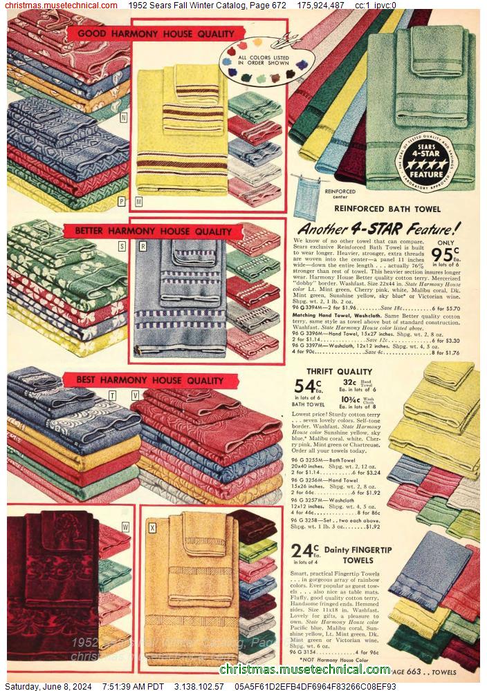 1952 Sears Fall Winter Catalog, Page 672