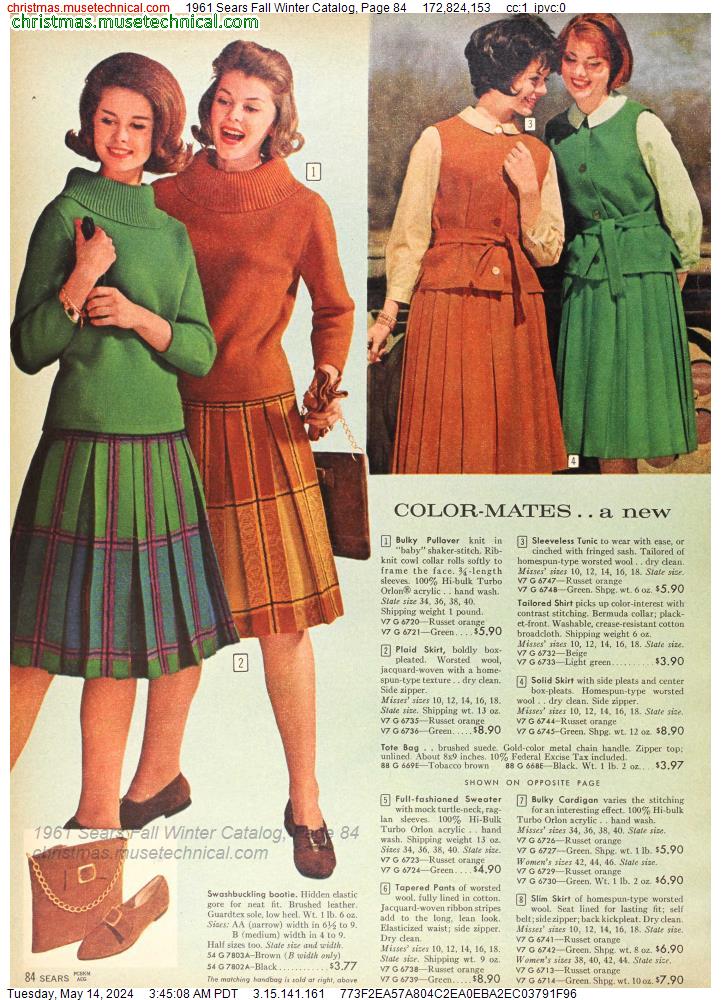 1961 Sears Fall Winter Catalog, Page 84