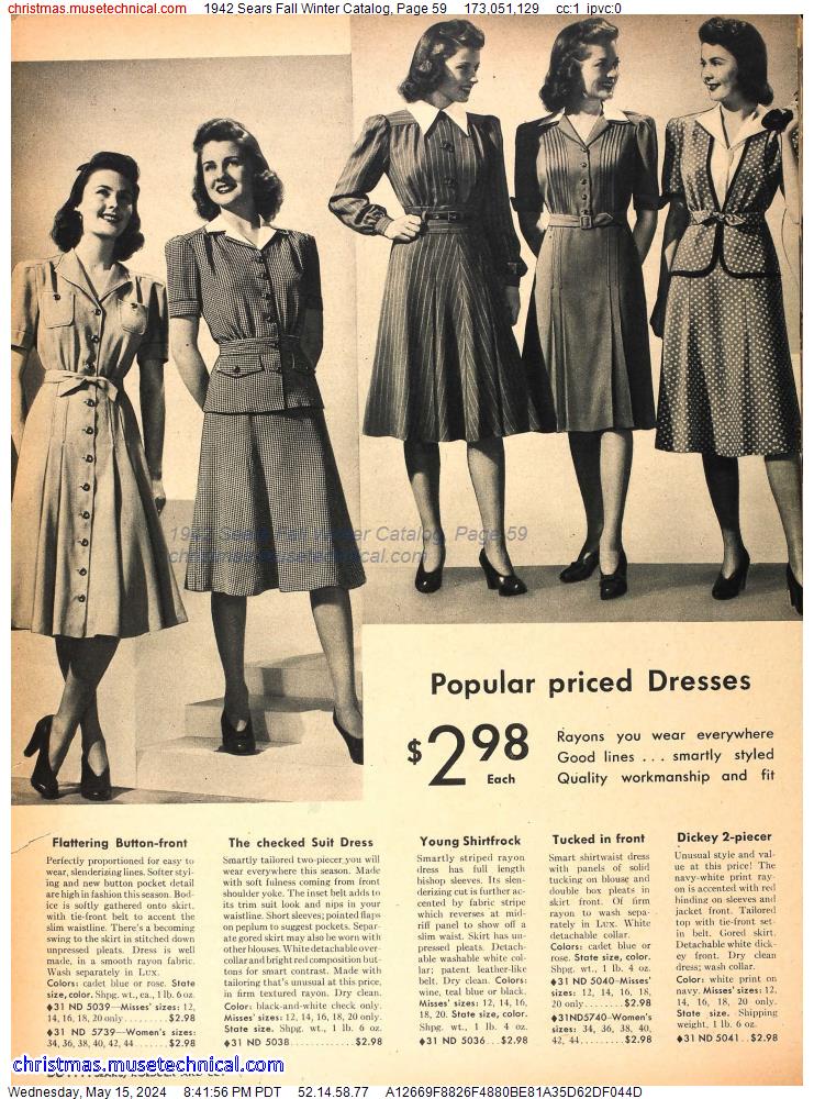 1942 Sears Fall Winter Catalog, Page 59