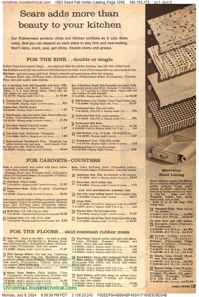 1963 Sears Fall Winter Catalog, Page 1268