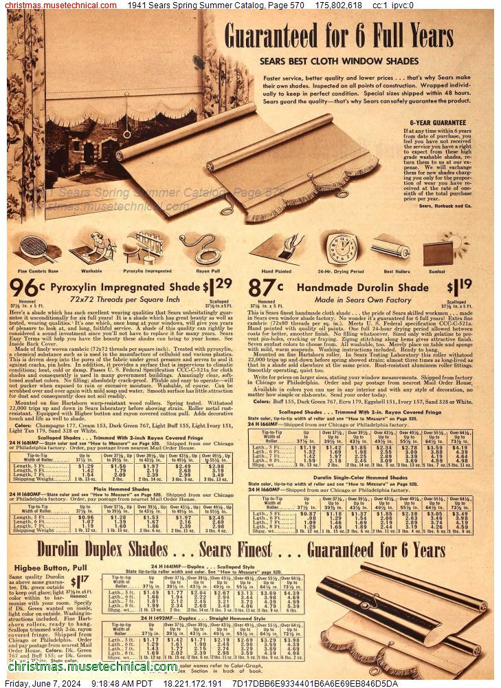 1941 Sears Spring Summer Catalog, Page 570