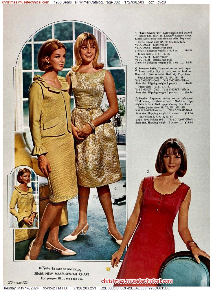 1965 Sears Fall Winter Catalog, Page 302