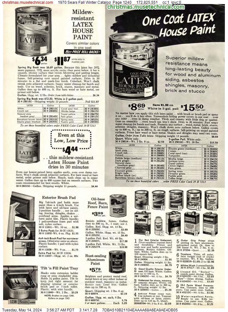 1970 Sears Fall Winter Catalog, Page 1240