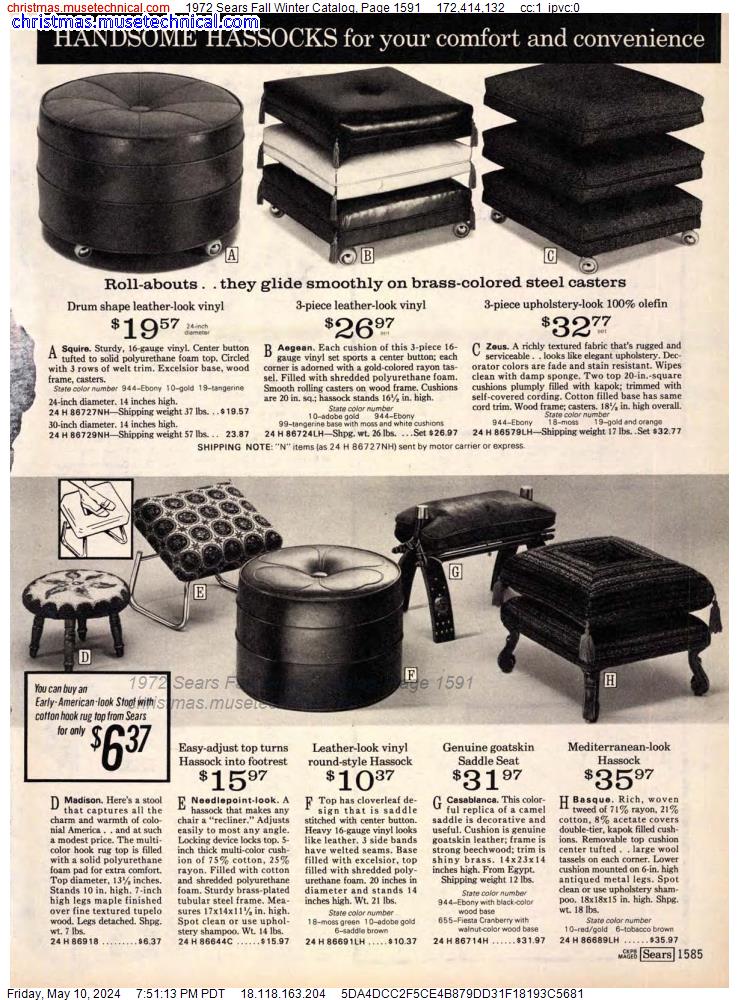 1972 Sears Fall Winter Catalog, Page 1591