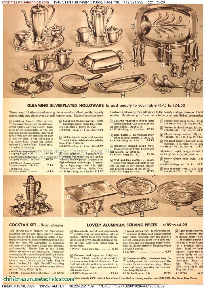 1948 Sears Fall Winter Catalog, Page 718