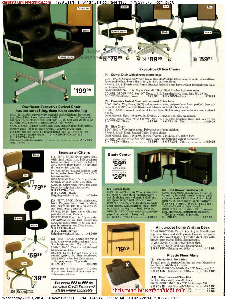 1978 Sears Fall Winter Catalog, Page 1100