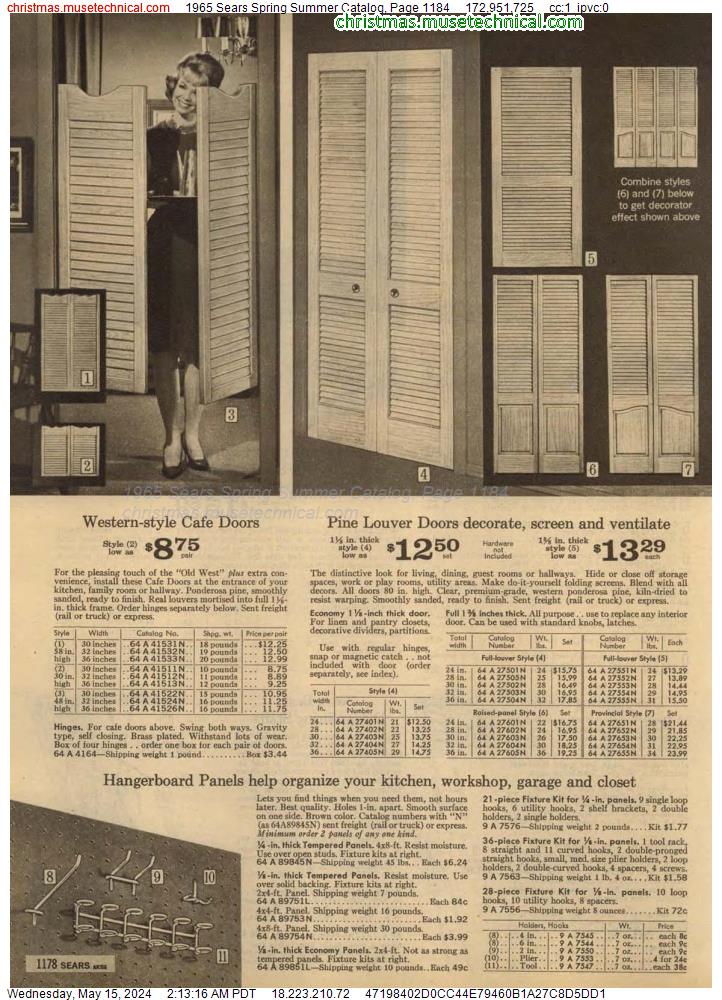 1965 Sears Spring Summer Catalog, Page 1184