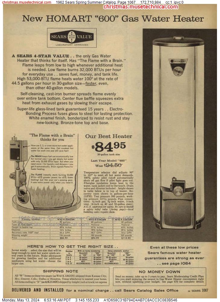 1962 Sears Spring Summer Catalog, Page 1067