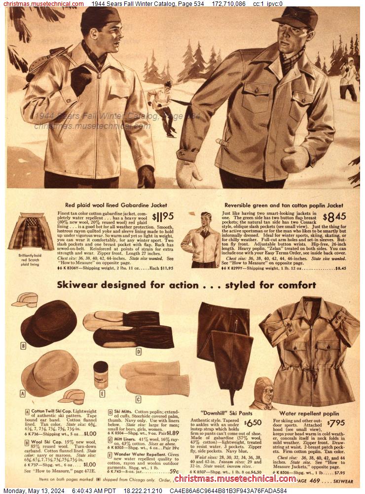 1944 Sears Fall Winter Catalog, Page 534
