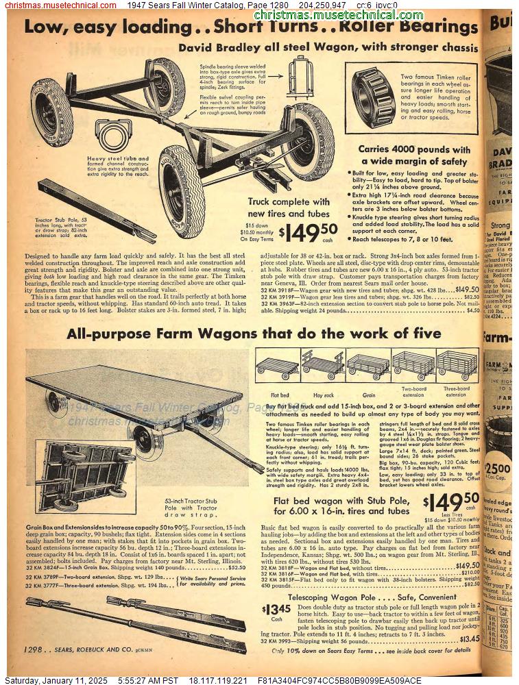 1947 Sears Fall Winter Catalog, Page 1280