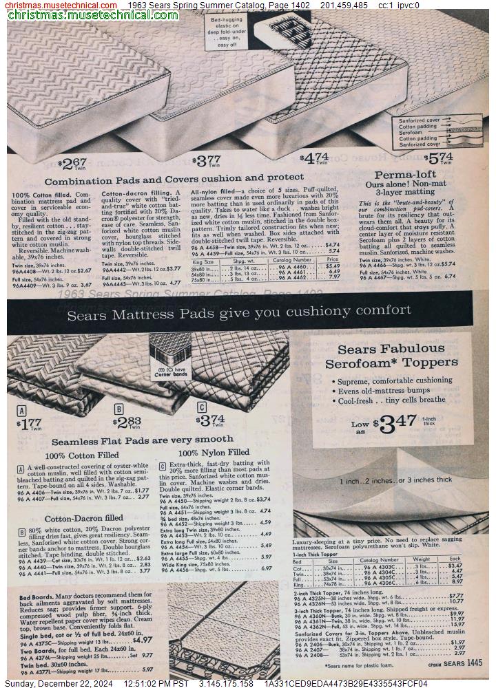 1963 Sears Spring Summer Catalog, Page 1402