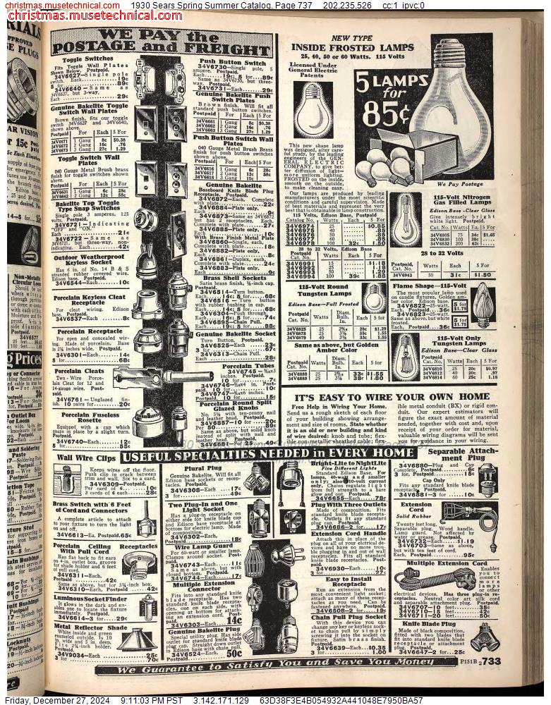 1930 Sears Spring Summer Catalog, Page 737