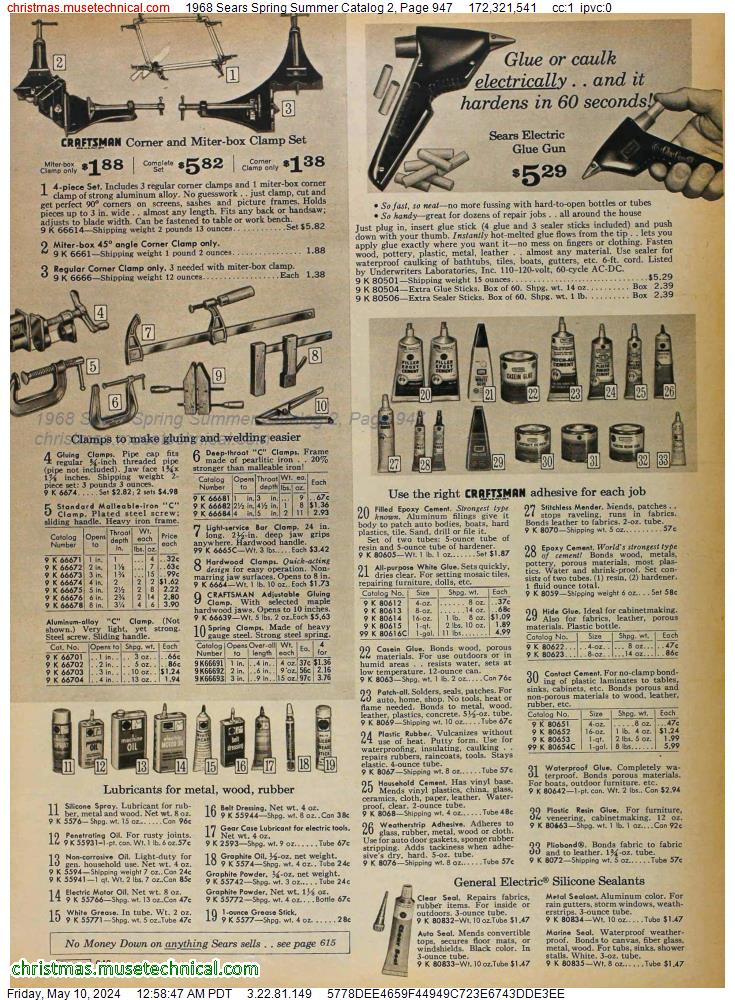 1968 Sears Spring Summer Catalog 2, Page 947