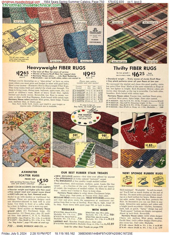 1954 Sears Spring Summer Catalog, Page 750