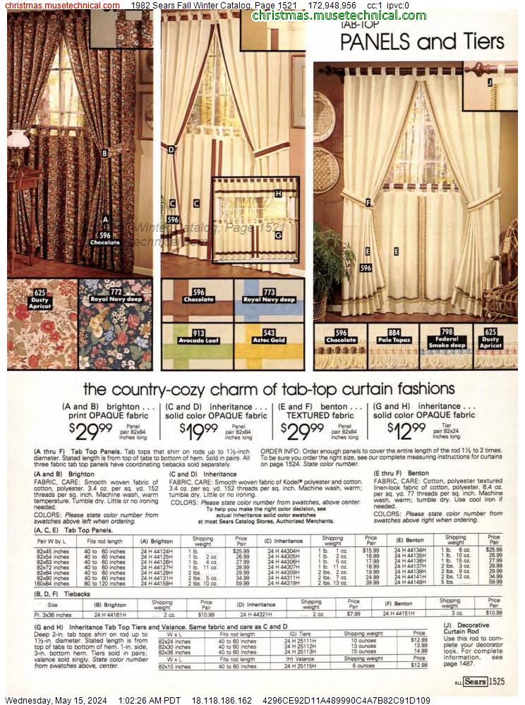 1982 Sears Fall Winter Catalog, Page 1521