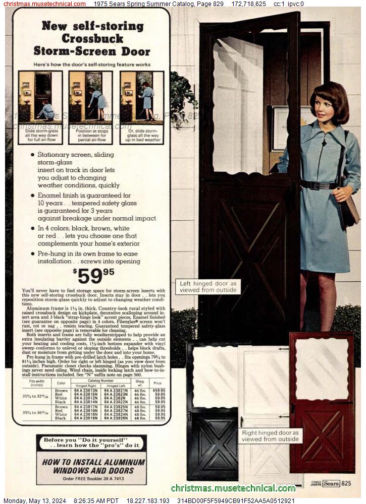 1975 Sears Spring Summer Catalog, Page 829