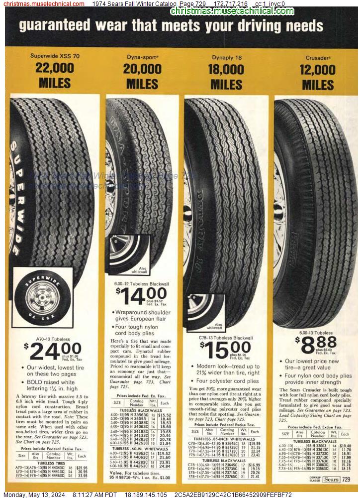 1974 Sears Fall Winter Catalog, Page 729