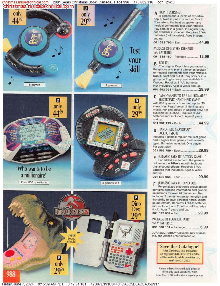2001 Sears Christmas Book (Canada), Page 998