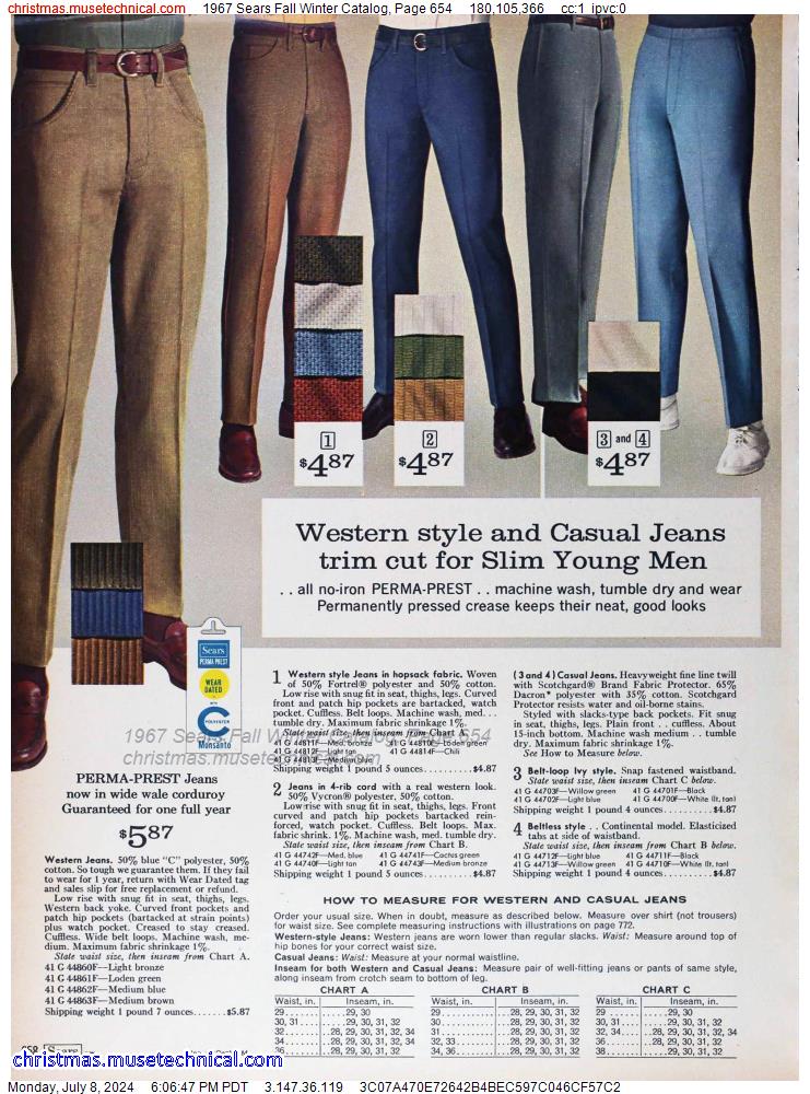 1967 Sears Fall Winter Catalog, Page 654