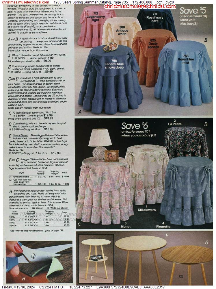 1988 Sears Spring Summer Catalog, Page 735
