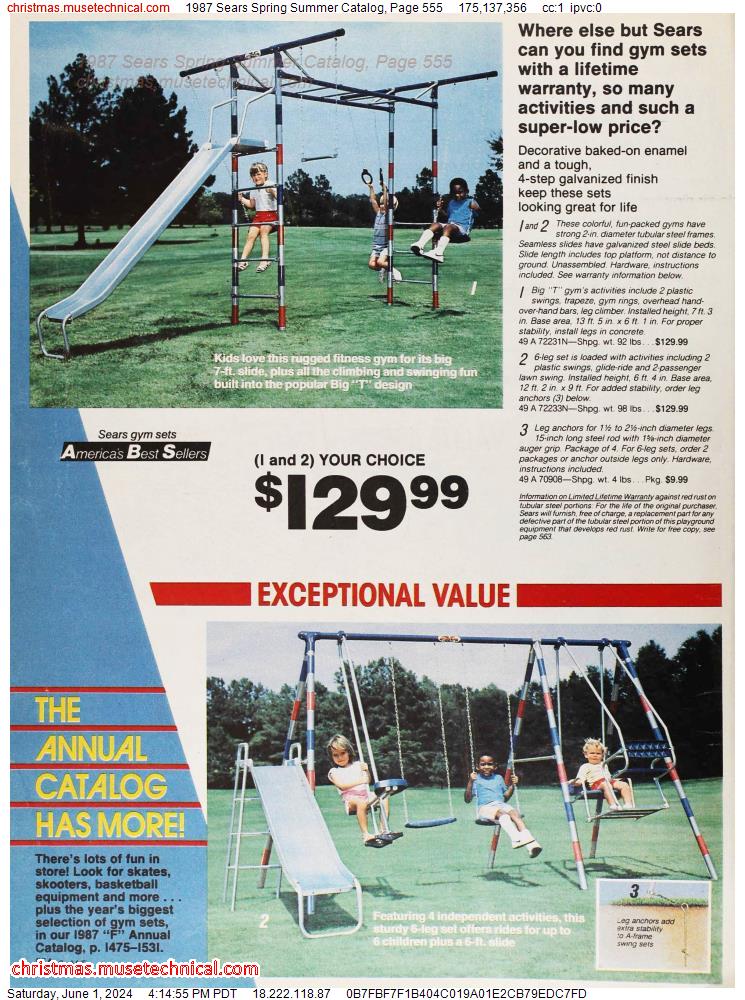 1987 Sears Spring Summer Catalog, Page 555