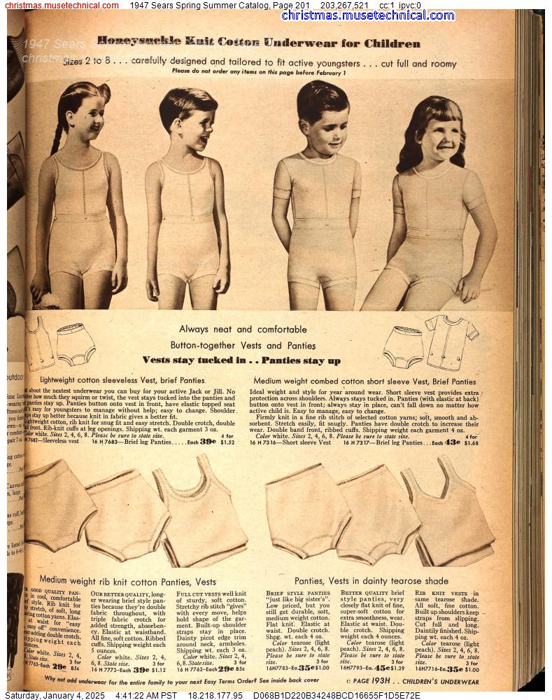 1947 Sears Spring Summer Catalog, Page 201