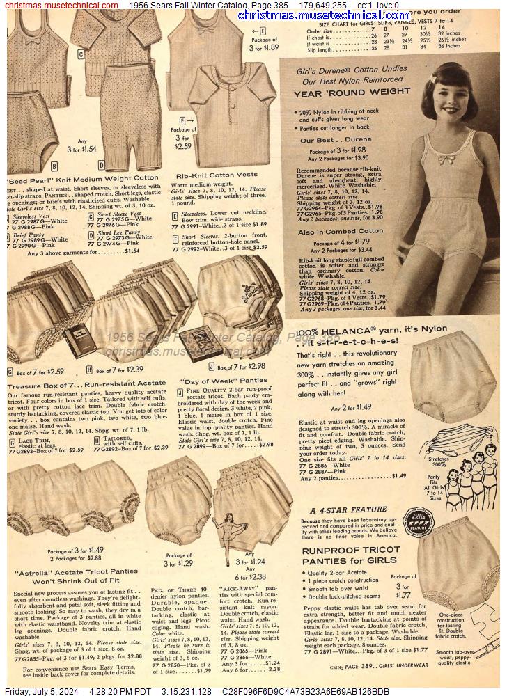 1956 Sears Fall Winter Catalog, Page 385