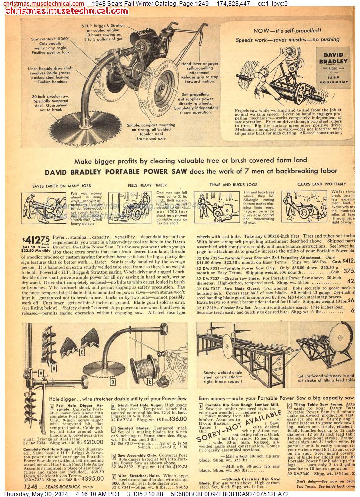 1948 Sears Fall Winter Catalog, Page 1249