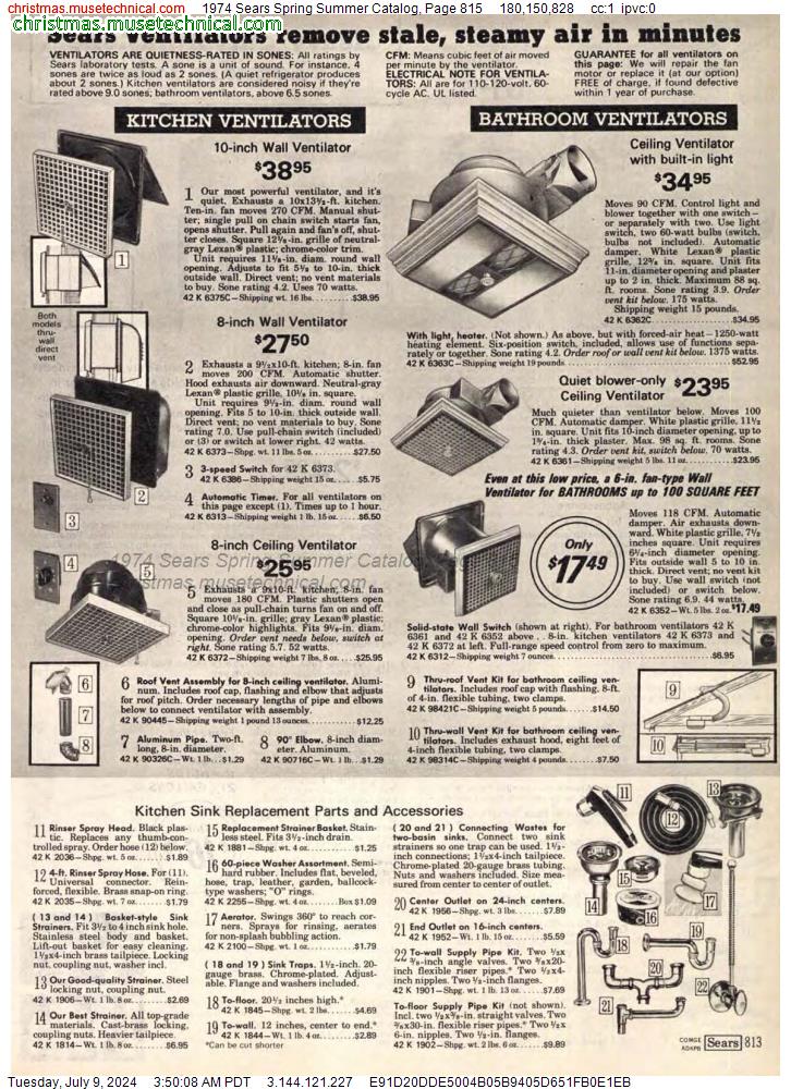 1974 Sears Spring Summer Catalog, Page 815