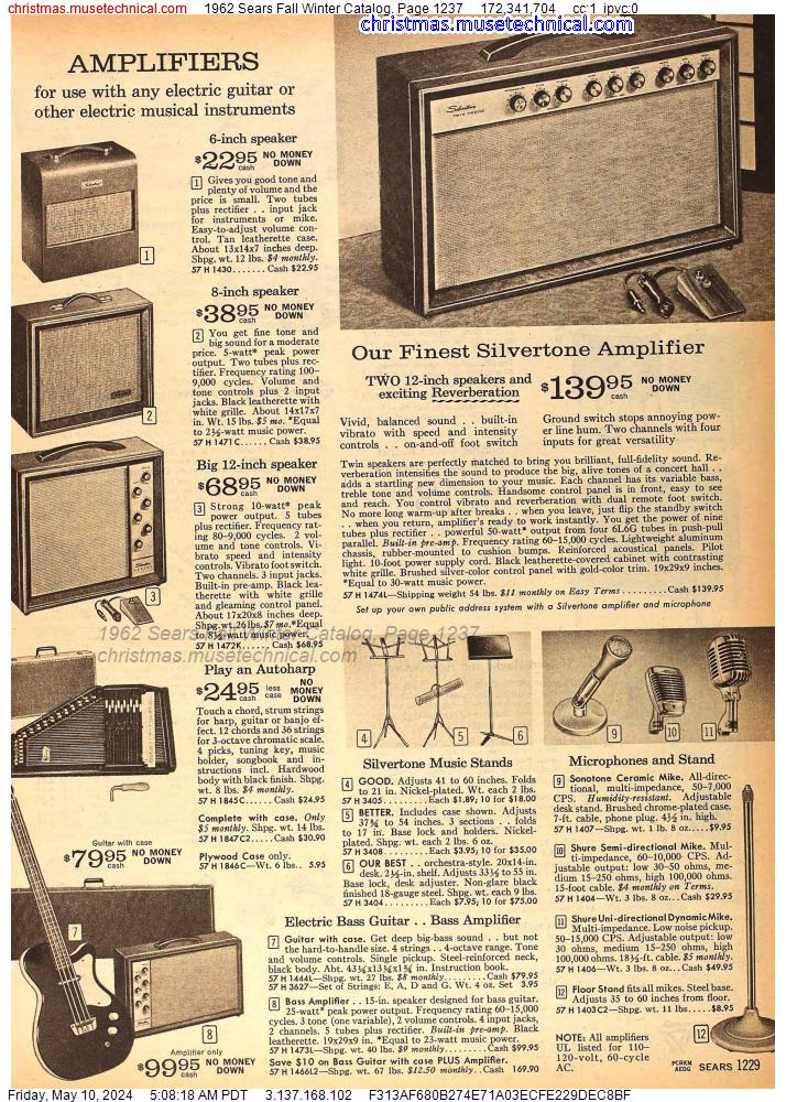 1962 Sears Fall Winter Catalog, Page 1237