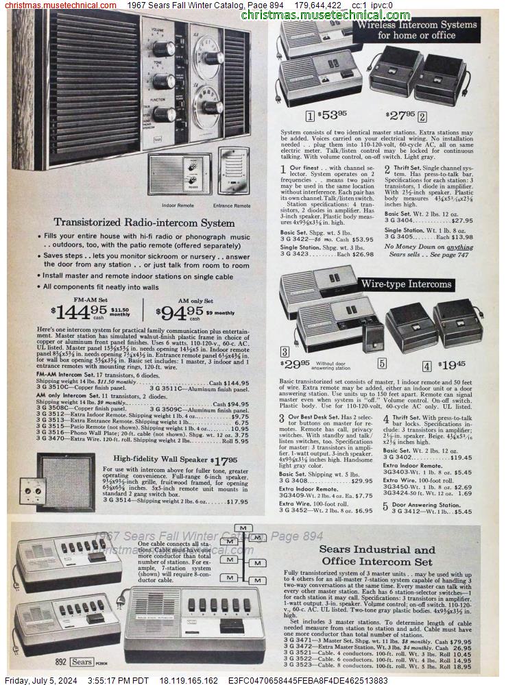 1967 Sears Fall Winter Catalog, Page 894