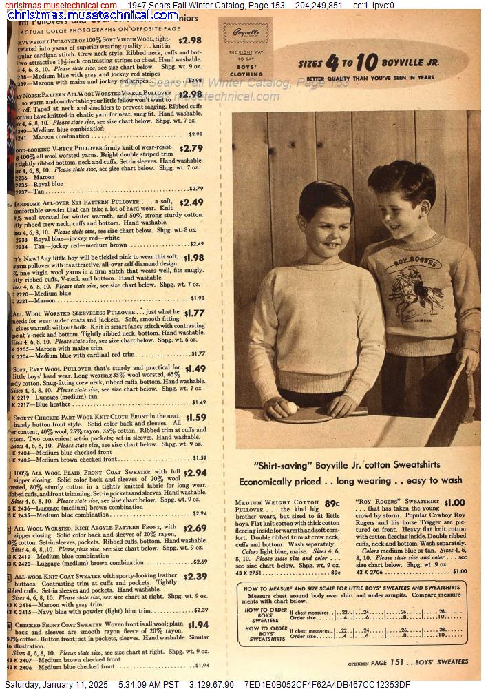 1947 Sears Fall Winter Catalog, Page 153