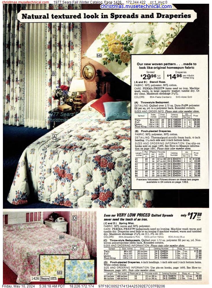 1977 Sears Fall Winter Catalog, Page 1426