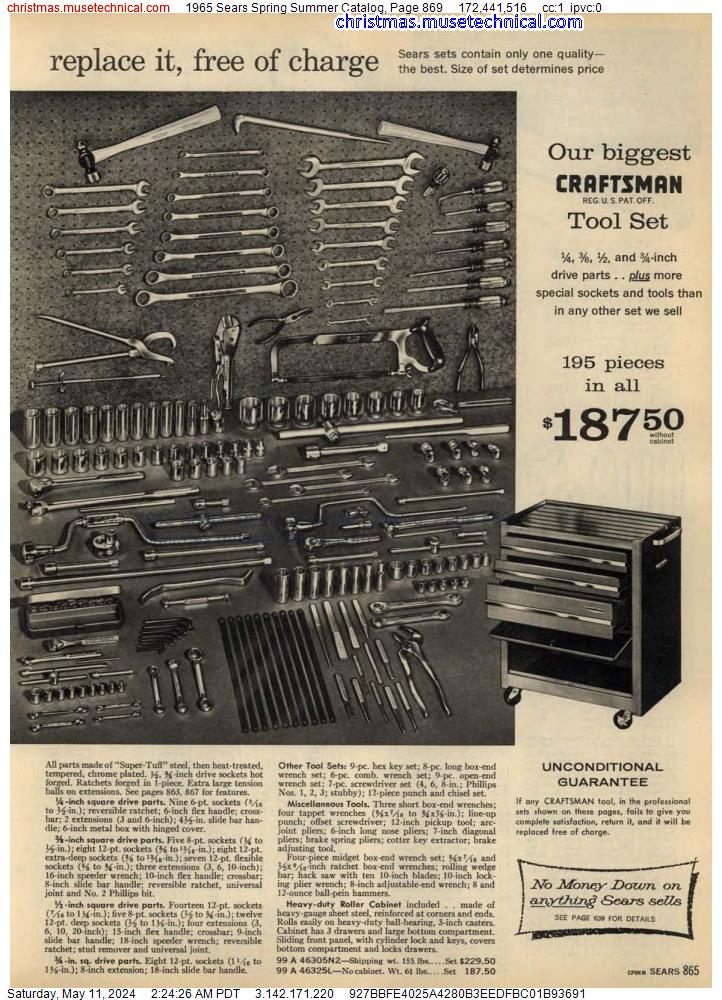 1965 Sears Spring Summer Catalog, Page 869
