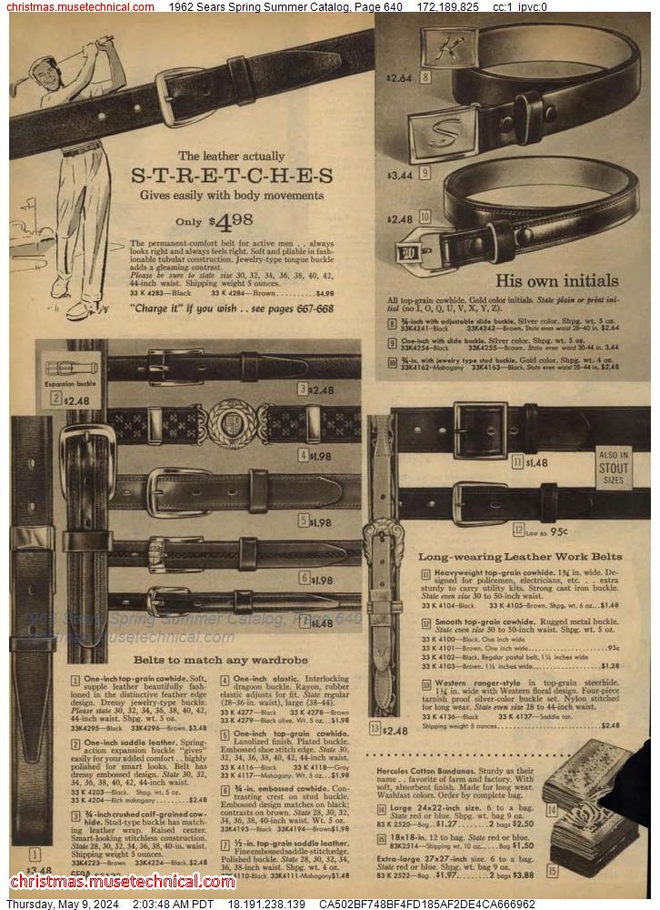 1962 Sears Spring Summer Catalog, Page 640